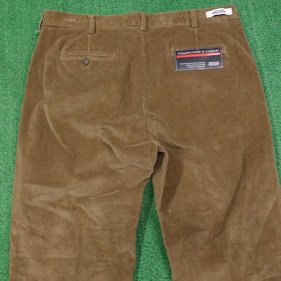 NWT ROUNDTREE & YORKE CORDUROY CLASSIC FIT CHINO FLAT FRONT PANTS 38X34 NEW! - Picture 8 of 8